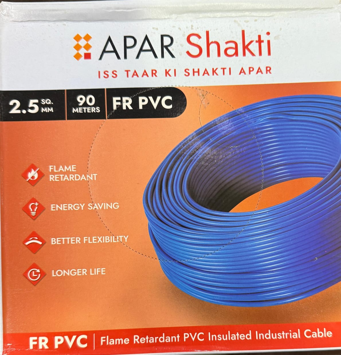 APAR shakti EBXL HR FR PVC Wire 90m [2.50 sq. mm, Red]